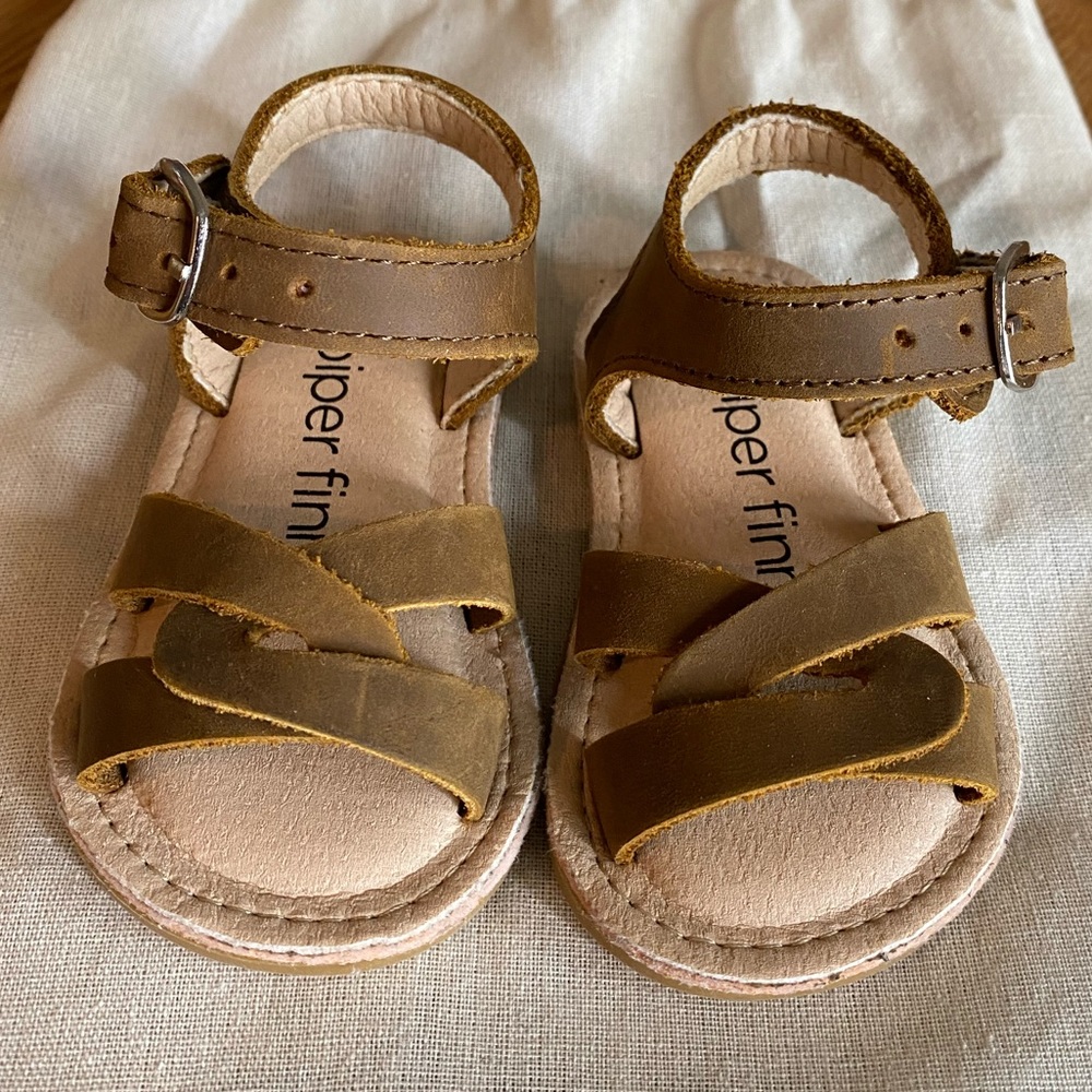 Adorable brown leather sandals for baby!